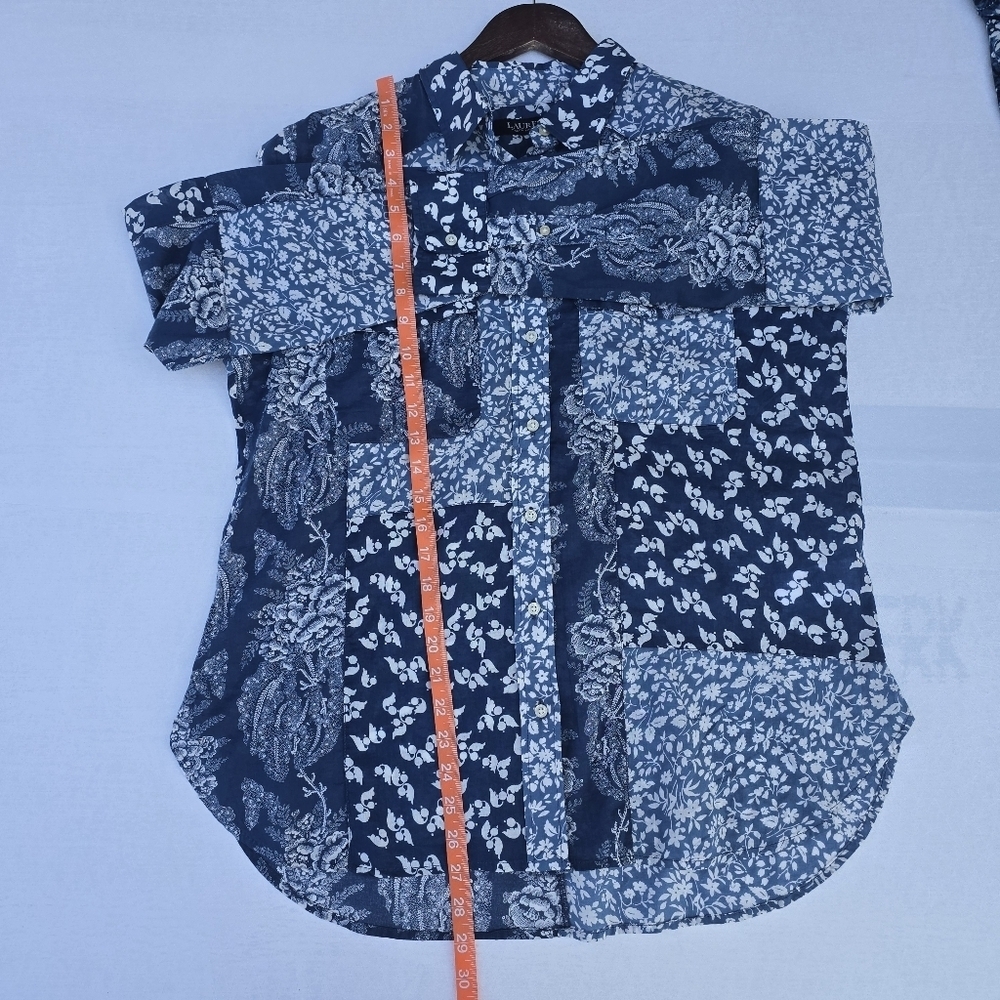 Ralf Lauren Classic Fit Patchwork Floral Voile Shirt - Picture 8 of 11